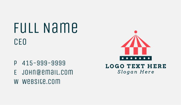 Circus Tent Amusement Park Business Card Design Image Preview