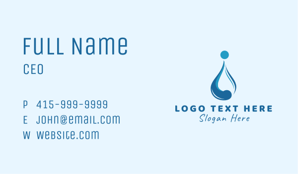 Water Liquid Droplet Business Card Design