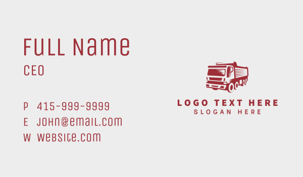 Transportation Dump Truck Business Card Design Image Preview