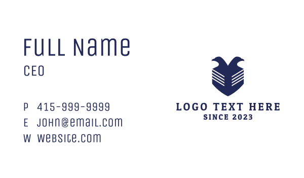 Double Eagle Shield Business Card Design Image Preview