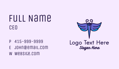 Purple Butterfly Needle Business Card