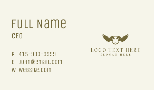 Flying Winged Stallion Business Card Design Image Preview