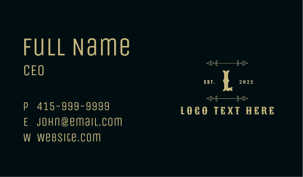 Classic Metal Letter Business Card Design Image Preview