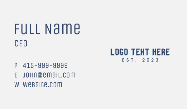 Blue Multimedia Wordmark Business Card Design Image Preview