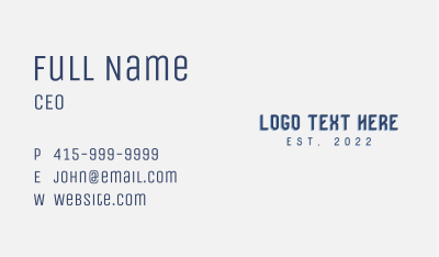Blue Multimedia Wordmark Business Card Image Preview