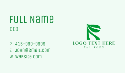Organic Gardening Letter R  Business Card Image Preview