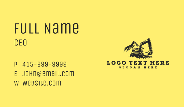 Excavator Digging Equipment Business Card Design Image Preview