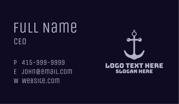 Anchor Diamond Ring Business Card Design Image Preview