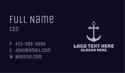 Anchor Diamond Ring Business Card Image Preview
