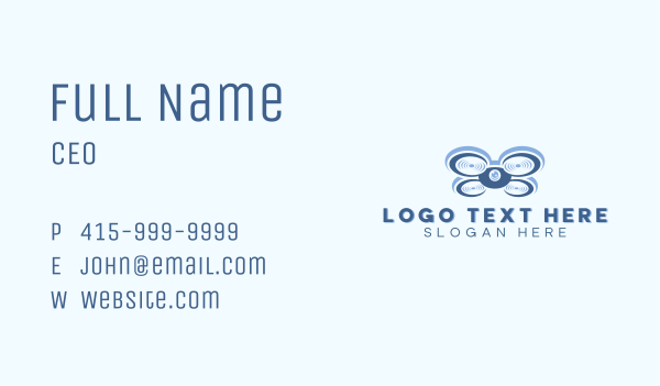 Aerial Surveillance Quadcopter Business Card Design Image Preview