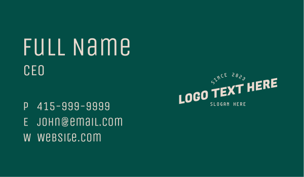 Modern Playful Wordmark Business Card Design Image Preview