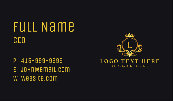 Royal Crown  Insignia Business Card Design Image Preview