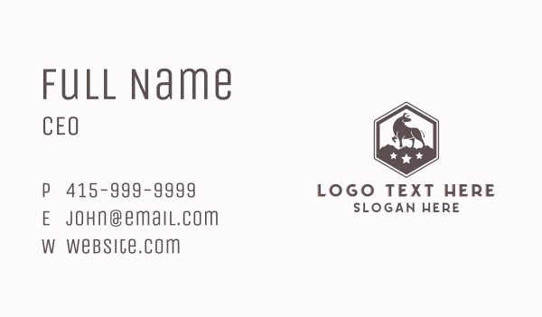 Hexagon Wild Bull Business Card Design Image Preview