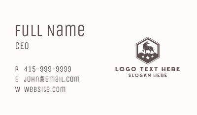 Hexagon Wild Bull Business Card Image Preview