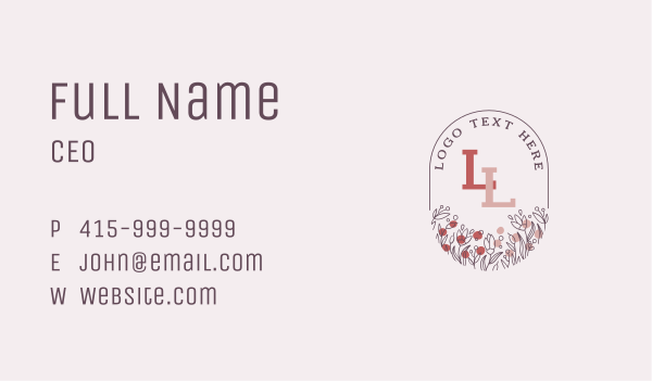 Flower Wreath Lettermark Business Card Design Image Preview