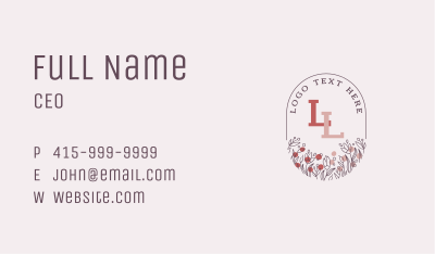 Flower Wreath Lettermark Business Card Image Preview