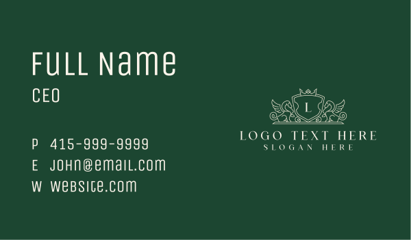 Lion Crest Royal Business Card Design Image Preview