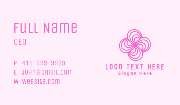 Pink Flower Pattern Business Card Design Image Preview