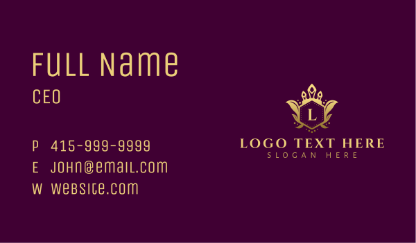 Royal Crown Crest Lettermark Business Card Design Image Preview