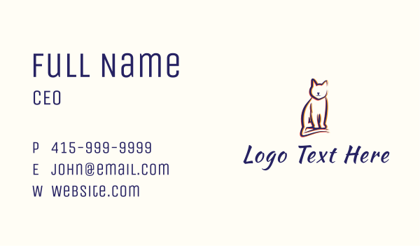 Feline Cat Animal Business Card Design Image Preview