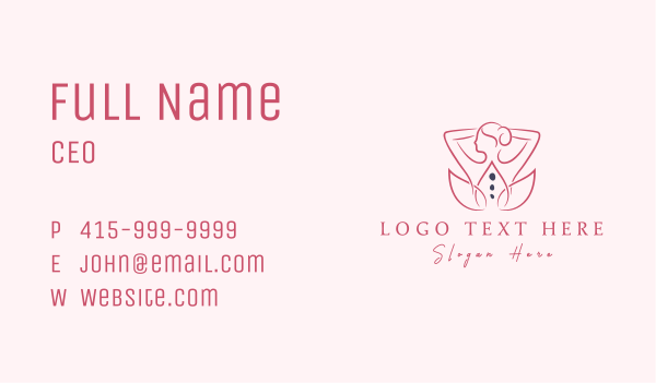 Lady Flower Massage Business Card Design Image Preview