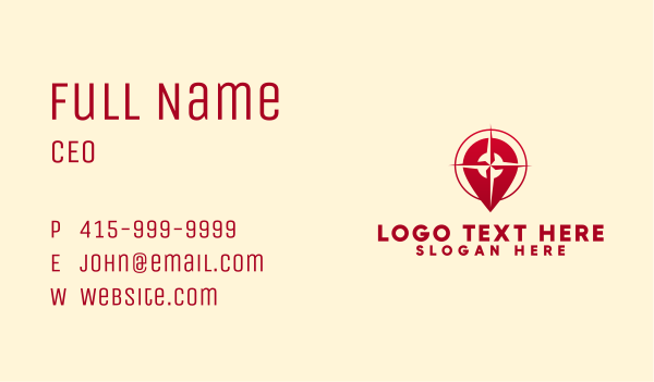 Red Compass Pin Business Card Design Image Preview