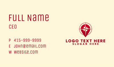 Red Compass Pin Business Card Image Preview
