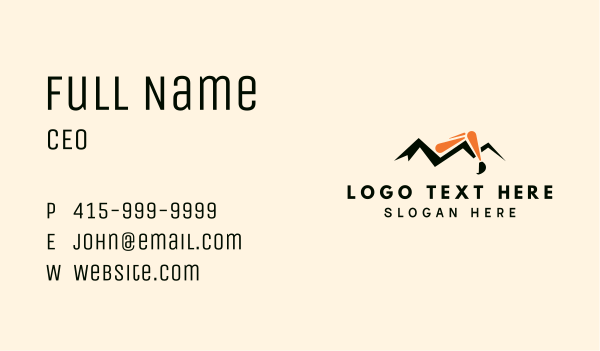 Construction Excavation Mountain Business Card Design Image Preview