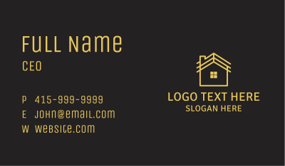 Simple Yellow House Business Card Image Preview