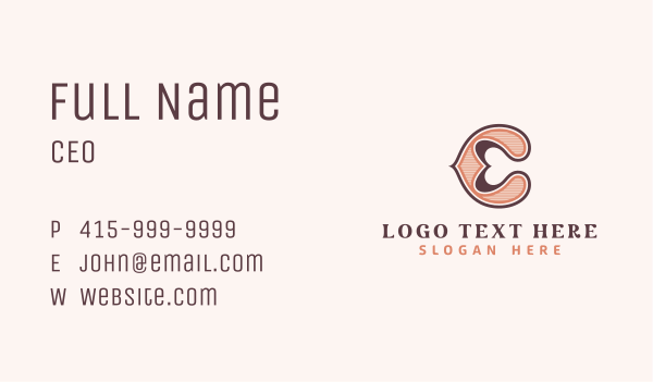 Classic Boutique Letter C Business Card Design Image Preview