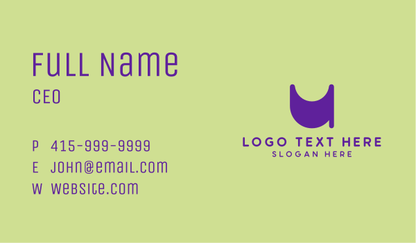 Purple Letter U Business Card Design Image Preview