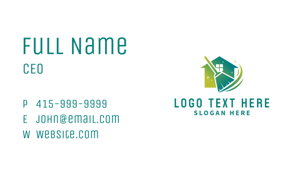 Home Cleaning Broom Business Card Design Image Preview