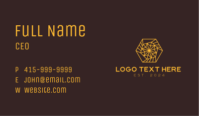 Yellow Hexagon Spiral Business Card Image Preview