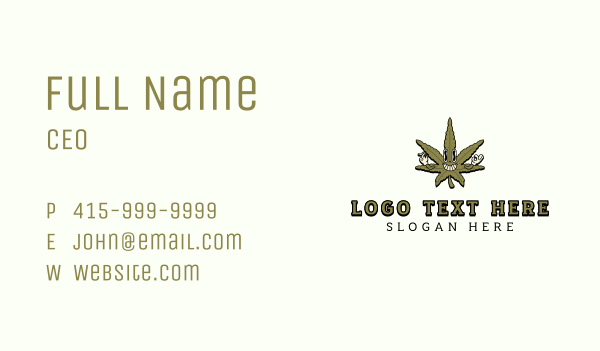 Smoking Cannabis Leaf Business Card Design Image Preview