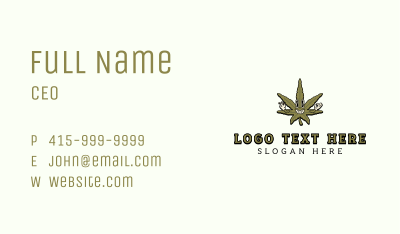 Smoking Cannabis Leaf Business Card Image Preview