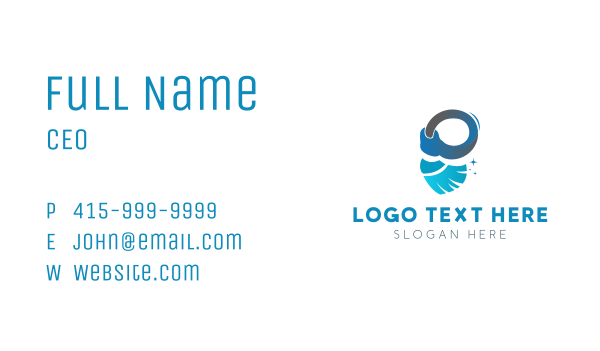 Broom Hand Cleaning Business Card Design Image Preview