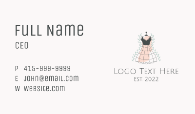 Tailoring Gown Fashion  Business Card