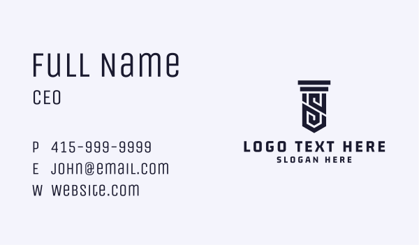 Column Pillar Letter S Business Card Design Image Preview