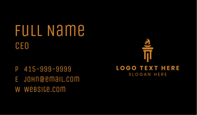 Fire Pillar Torch Business Card Image Preview