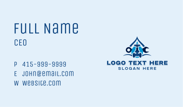 Water Pipe Wrench Business Card Design Image Preview