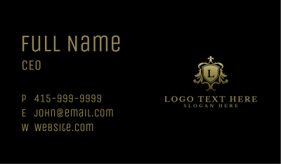 Premium Ornate Crest Shield Business Card Image Preview