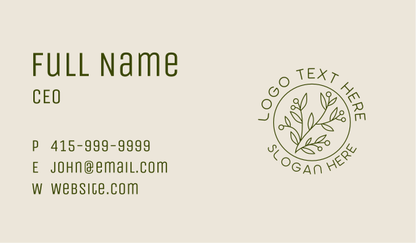 Organic Plant Garden  Business Card Design Image Preview