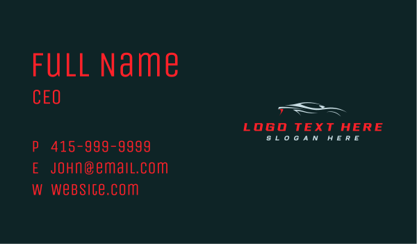 Racing Car Silhouette Business Card Design Image Preview