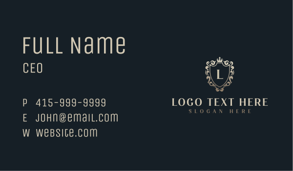 Upscale Royal Shield Business Card Design Image Preview