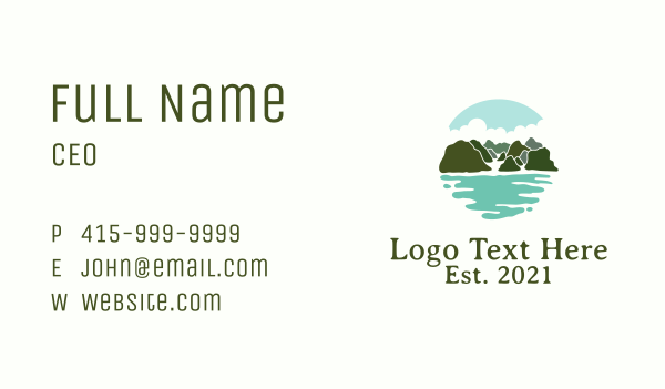 Island Tropical Vacation Business Card Design Image Preview