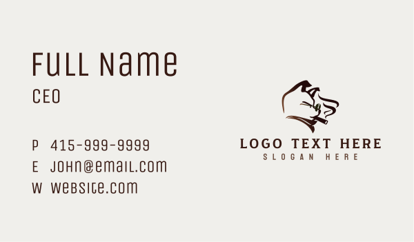 Tough Smoke Dog Business Card Design Image Preview