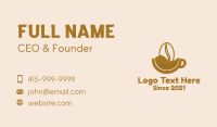 Brown Coffee Bean Mug  Business Card Design