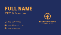 Orange Crypto Tech Letter T Business Card Image Preview