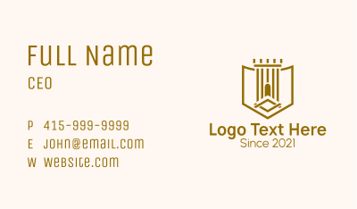 Castle Gate Shield Business Card Image Preview