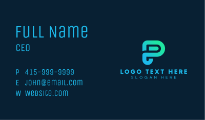 Digital Professional Letter P Business Card Image Preview